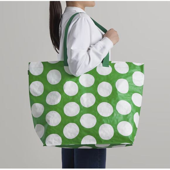 Ikea totes SÄCKKÄRRA Shopping bag, white/green, 7x17 ¾x17 ¾ "/10 gallon lot of 4 - Picture 2 of 8